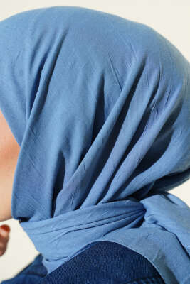 Basic Bambu Kraş Eşarp Mavi - Başörtüsü