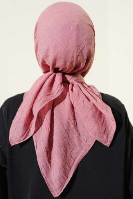 Basic Bambu Kraş Eşarp Pudra - Başörtüsü