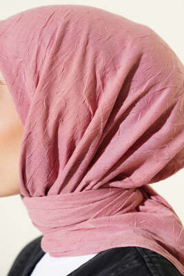 Basic Bambu Kraş Eşarp Pudra - Başörtüsü