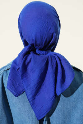 Basic Bambu Kraş Eşarp Saks - Başörtüsü