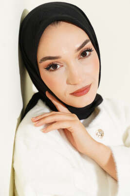 Basic Bambu Kraş Eşarp Siyah - Başörtüsü