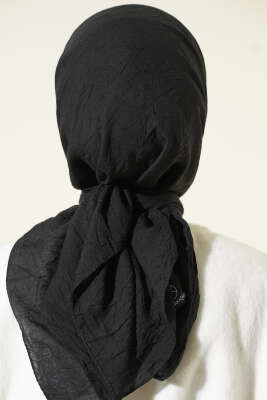 Basic Bambu Kraş Eşarp Siyah - Başörtüsü