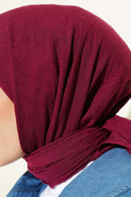 Basic Bambu Kraş Eşarp Vişne - Başörtüsü