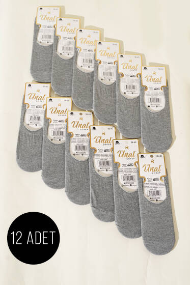 Basic Bayan 12'li Babet Çorap Gri - Kadın Çorap