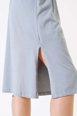 Basıc Beli Lastikli Elbise Gri - Kadın Giyim Modelleri