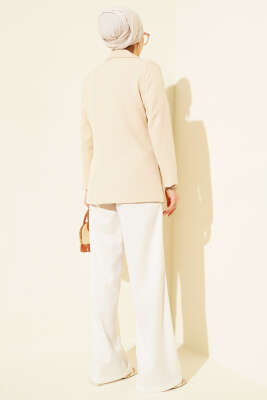 Basic Cepli Ceket Bej - Bayram Kombinleri