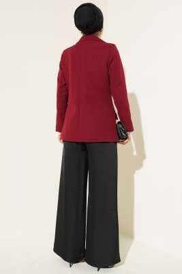 Basic Cepli Ceket Bordo - Ceket