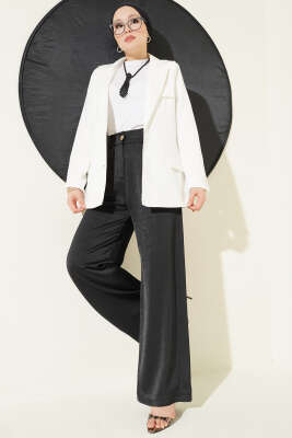 Basic Cepli Ceket Ekru - Bayram Kombinleri