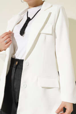 Basic Cepli Ceket Ekru - Bayram Kombinleri