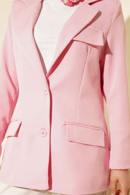 Basic Cepli Ceket Pembe - Ceket