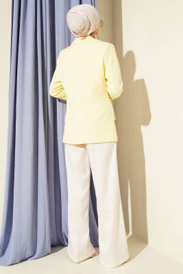 Basic Cepli Ceket Sarı - Bayram Kombinleri