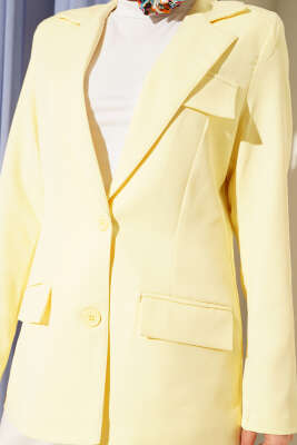 Basic Cepli Ceket Sarı - Bayram Kombinleri