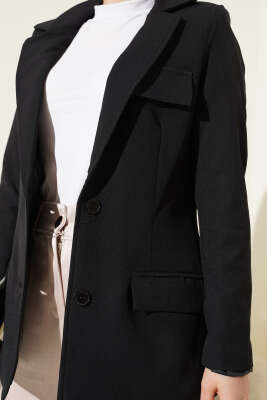 Basic Cepli Ceket Siyah - Bayram Kombinleri