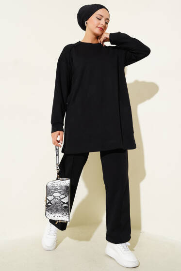 Basic Cepli İkili Takım Siyah - İkili Takım