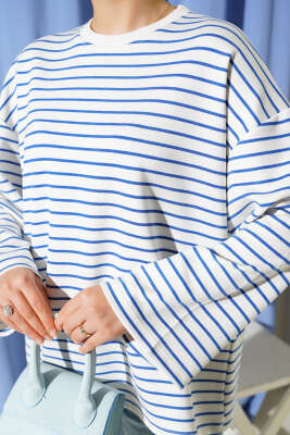 Basic Çizgi Detaylı Tunik Lacivert - Tunik