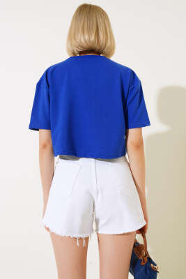 	 Basic Crop T-shirt Parlement - Kadın Giyim Modelleri