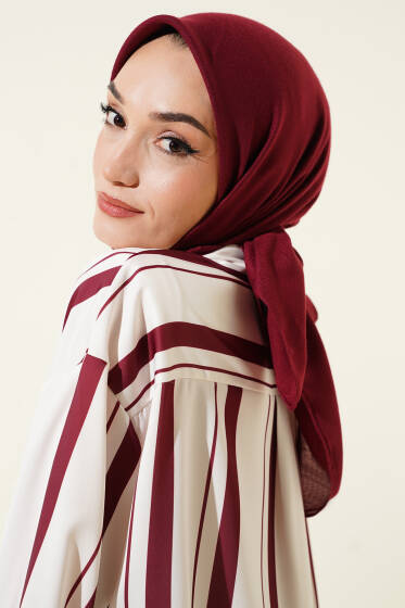 Basic Düz Kışlık Eşarp Bordo - Başörtüsü