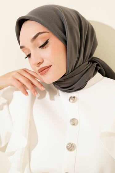 Basic Düz Kışlık Eşarp Füme - Başörtüsü