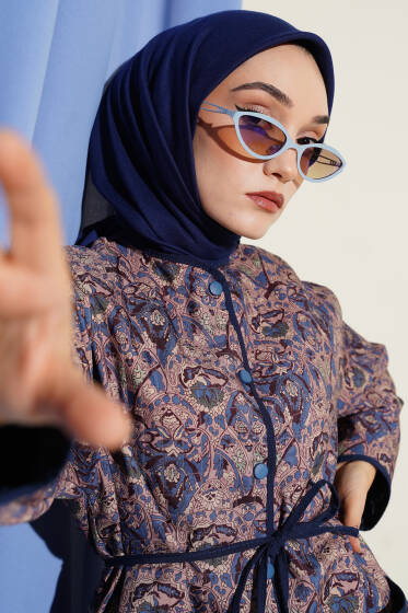 Basic Düz Kışlık Eşarp Lacivert - Başörtüsü