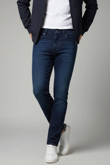 Basic Erkek Kot Pantolon Lacivert - Erkek Pantolon