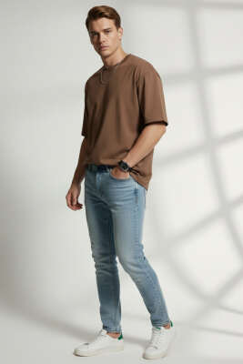 Basic Erkek T-shirt Kahve - Erkek T-shirt