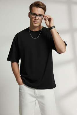Basic Erkek T-shirt Siyah - GİESTO
