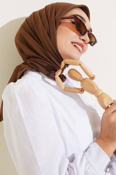 Basic Eşarp Kahve -55 - Başörtüsü