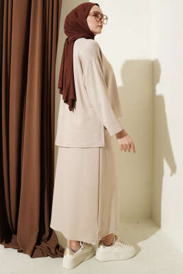 Basic Etekli İkili Takım Bej - İkili Takım
