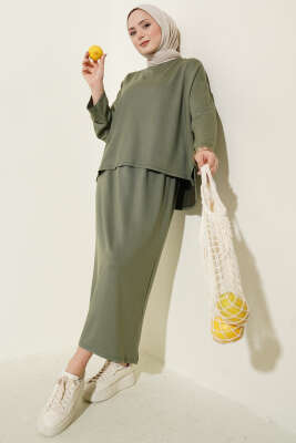 Basic Etekli İkili Takım Haki - ELFİDA TEKSTİL