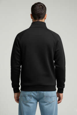 Basic Fermuarlı Erkek Hırka Siyah - Yeni Erkek Giyim