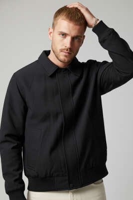 Basic Fermuarlı Erkek Mont Siyah - BY MAMİ