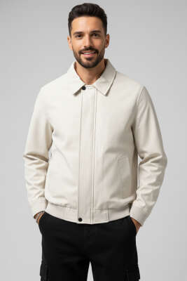 Basic Fermuarlı Erkek Mont Taş - BY MAMİ