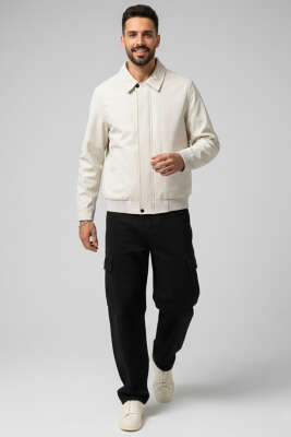 Basic Fermuarlı Erkek Mont Taş - Erkek Mont