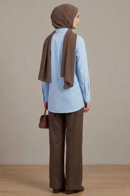 Basic Gizli Düğmeli Gömlek Bebe Mavi - Yılın Fırsatı