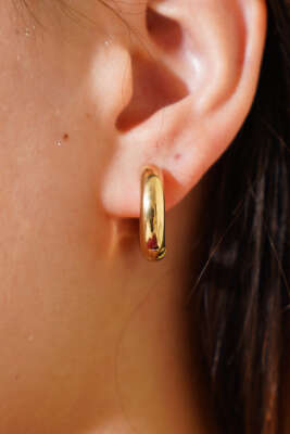 Basic Halka Küpe Gold - Küpe