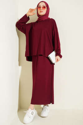 Basic Etekli İkili Takım Bordo 