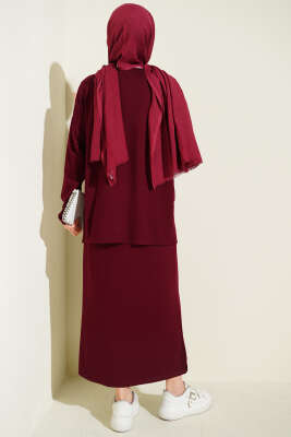 Basic Etekli İkili Takım Bordo - İkili Takım
