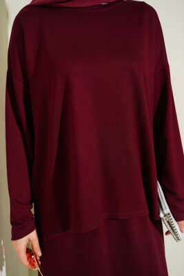 Basic Etekli İkili Takım Bordo - İkili Takım