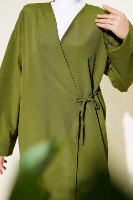 Basic İp Bağlamalı Kimono Haki - Dış Giyim&Mont