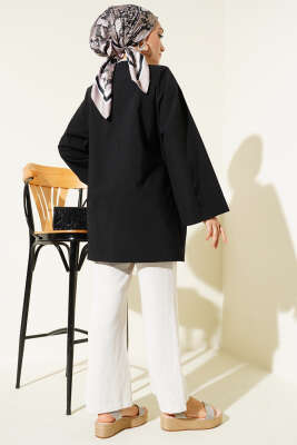 Basic İp Bağlamalı Kimono Siyah - Dış Giyim&Mont
