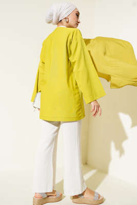 Basic İp Bağlamalı Kimono Yağ Yeşili - Dış Giyim&Mont