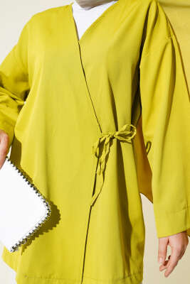 Basic İp Bağlamalı Kimono Yağ Yeşili - Dış Giyim&Mont