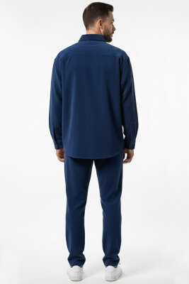 Basic Kadife Erkek Gömlek İndigo - Erkek Gömlek