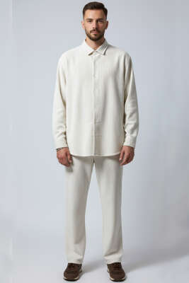 Basic Kadife Erkek Gömlek Taş - Erkek Gömlek