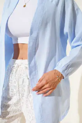 Basic Kimono Mavi - Kadın Giyim Modelleri
