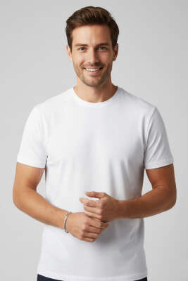 Basic Loyşa Erkek T-shirt Beyaz 