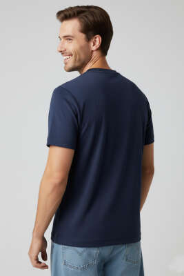 Basic Loyşa Erkek T-shirt Lacivert - Erkek T-shirt