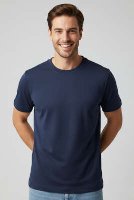 Basic Loyşa Erkek T-shirt Lacivert 