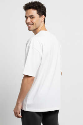 Basic Oversize Erkek T-shirt Beyaz - Erkek Beyaz Tişört
