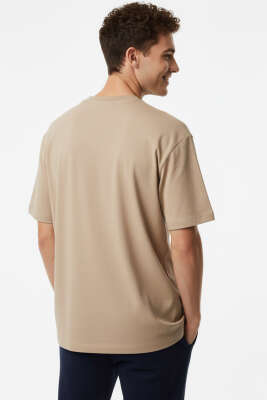 Basic Oversize Erkek T-shirt Camel - Erkek T-shirt